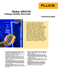 Thumbnail of document Data Sheet - VR1710 Single Phase Voltage Quality Recorder